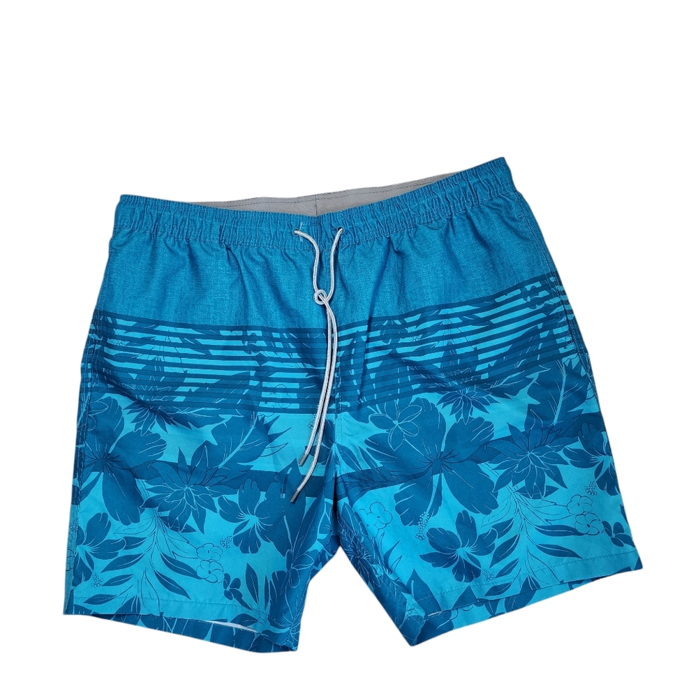 Mens Kirkland Swim trunks size XXL Hawaiian Blue